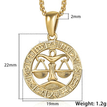 Carica l&#39;immagine nel visualizzatore di Gallery, Men&#39;s Women&#39;s 12 Horoscope Zodiac Sign Gold Pendant Necklace Aries Leo Wholesale Dropshipping 12 Constellations Jewelry GPM24