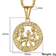 Carica l&#39;immagine nel visualizzatore di Gallery, Men&#39;s Women&#39;s 12 Horoscope Zodiac Sign Gold Pendant Necklace Aries Leo Wholesale Dropshipping 12 Constellations Jewelry GPM24