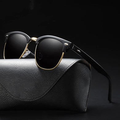 Men's Women's Universal Polarized Sunglasses Men's Women's Classic Semi-Rimless Retro Sun glasses Men's Bevel Mirror Summer