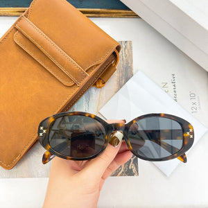 Men's Women's Universal sunglasses CL40212U oval Small frame Hip-hop style glasses Anti-UV 400 black Tortoiseshell
