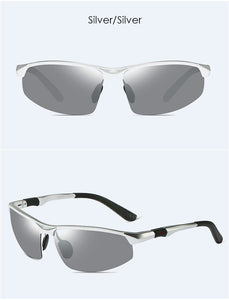 Men's aluminum magnesium sunglasses sports driving color changing polarizer 3121