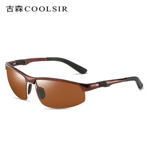 Men's aluminum magnesium sunglasses sports driving color changing polarizer 3121