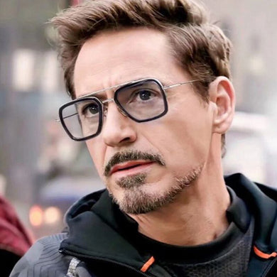 Men's and women's square frames driving sunshade men's sunglasses Iron Man glasses retro decorative men's sunglasses