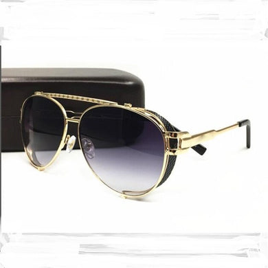 Men's  sunglasses Round glasses with metal frames Classic brown leather box Woman sunglasses