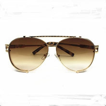 Load image into Gallery viewer, Men&#39;s  sunglasses Round glasses with metal frames Classic brown leather box Woman sunglasses