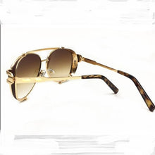 Load image into Gallery viewer, Men&#39;s  sunglasses Round glasses with metal frames Classic brown leather box Woman sunglasses
