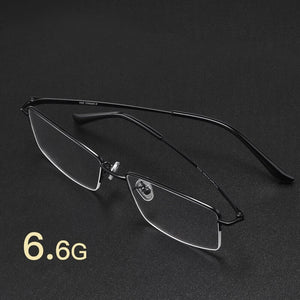 Men's pure titanium half frame glasses frame ultra light mature business myopia glasses optical prescription glasses frame F2320