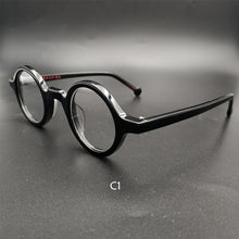 Carica l&#39;immagine nel visualizzatore di Gallery, Men&#39;s retro small round glasses frame,  retro acetate optical glasses transparent lens reading glasses ladies
