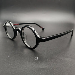 Men's retro small round glasses frame,  retro acetate optical glasses transparent lens reading glasses ladies