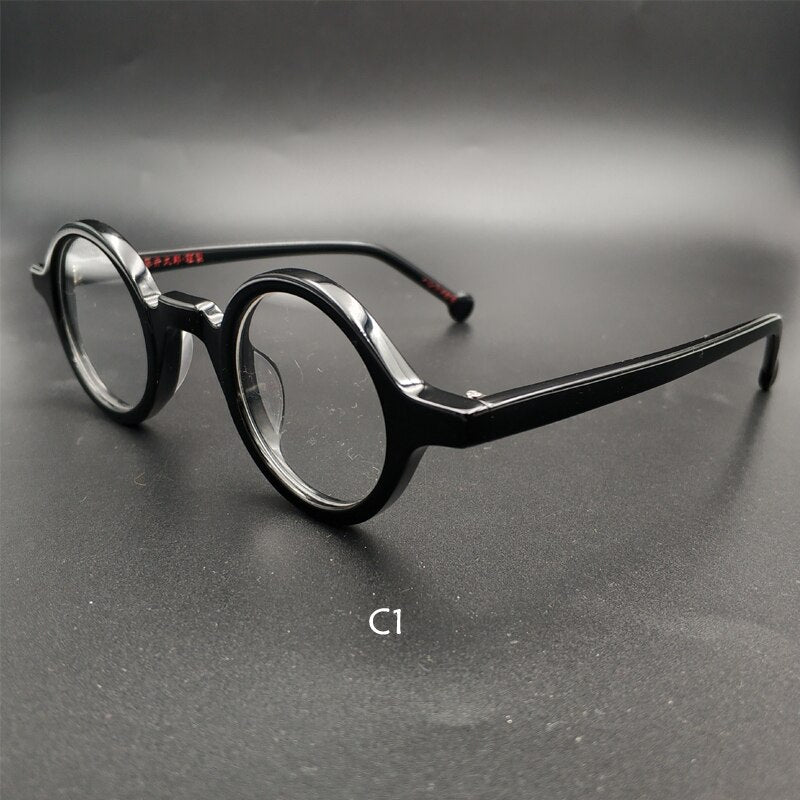 Men's retro small round glasses frame,  retro acetate optical glasses transparent lens reading glasses ladies