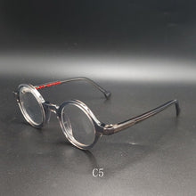 Carica l&#39;immagine nel visualizzatore di Gallery, Men&#39;s retro small round glasses frame,  retro acetate optical glasses transparent lens reading glasses ladies