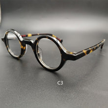Carica l&#39;immagine nel visualizzatore di Gallery, Men&#39;s retro small round glasses frame,  retro acetate optical glasses transparent lens reading glasses ladies