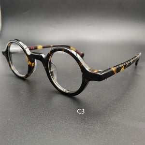 Men's retro small round glasses frame,  retro acetate optical glasses transparent lens reading glasses ladies