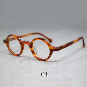 Men's retro small round glasses frame,  retro acetate optical glasses transparent lens reading glasses ladies