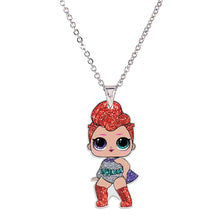 Load image into Gallery viewer, Acrylic Cartoon Girl Necklaces &amp; Pendants Little Girl&#39;s Jewelry Necklace Flatback Resin Charm Necklace Ras De Cou