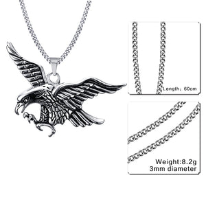Mens Necklaces Stainless Steel Flying Eagle Pendant Choker Male HipHop Biker Fashion Animal Jewelry Costume Accessorie