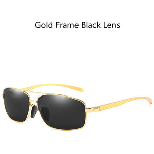 Mens Polarized Sunglasses Aluminum Frame Glasses Classic Retro Men Rectangle Sun Glasses  UV400