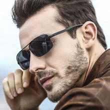 Load image into Gallery viewer, Mens Polarized Sunglasses Aluminum Frame Glasses Classic Retro Men Rectangle Sun Glasses  UV400