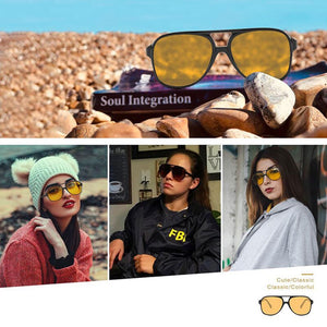 Mens Retro Pilot Sunglasses For Women Classic Large Oversized Square UV400 Outdoor Goggles Lunette De Soleil Femme Double Bridge
