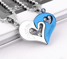 Carica l&#39;immagine nel visualizzatore di Gallery, Mens Stainless Steel Chain Black Heart Love Necklaces for Couples Korean Ladies Fashion Trendy Paired Suspension Pendants Model