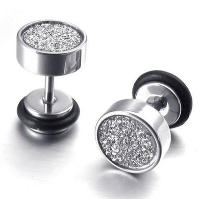 Orecchini a bottone in acciaio inossidabile da uomo e donna, 8 mm, nero, 1 paio 2 pezzi 