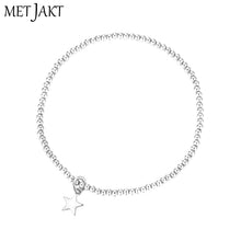 Carica l'immagine nel visualizzatore di Gallery, Different Pendants Classic 925 Sterling Silver Bead Bracelet with Heart Elastic Charm Bracelets for Women's Jewelry 18cm
