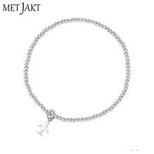 Carica l'immagine nel visualizzatore di Gallery, Different Pendants Classic 925 Sterling Silver Bead Bracelet with Heart Elastic Charm Bracelets for Women's Jewelry 18cm