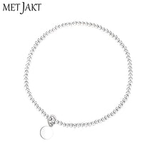 Carica l'immagine nel visualizzatore di Gallery, Different Pendants Classic 925 Sterling Silver Bead Bracelet with Heart Elastic Charm Bracelets for Women's Jewelry 18cm