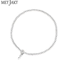 Carica l'immagine nel visualizzatore di Gallery, Different Pendants Classic 925 Sterling Silver Bead Bracelet with Heart Elastic Charm Bracelets for Women's Jewelry 18cm