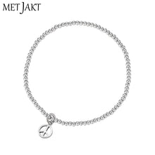 Carica l'immagine nel visualizzatore di Gallery, Different Pendants Classic 925 Sterling Silver Bead Bracelet with Heart Elastic Charm Bracelets for Women's Jewelry 18cm