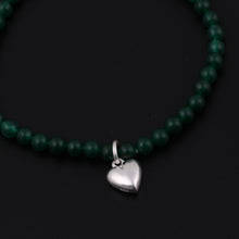 Load image into Gallery viewer, Natural Gemstone Agate Beads Charm Bracelet and 925 Sterling Silver Clover Heart Smile Pendant for Women's Fine Jewelry