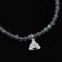 Load image into Gallery viewer, Natural Gemstone Moonstone Beads Elastic Charm Bracelets Solid 925 Sterling Silver star Pendant for Women's Jewelry