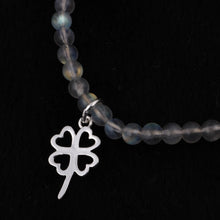 Load image into Gallery viewer, Natural Gemstone Moonstone Beads Elastic Charm Bracelets Solid 925 Sterling Silver star Pendant for Women's Jewelry