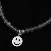 Load image into Gallery viewer, Natural Gemstone Moonstone Beads Elastic Charm Bracelets Solid 925 Sterling Silver star Pendant for Women's Jewelry