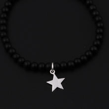 Carica l'immagine nel visualizzatore di Gallery, Natural Obsidian Beads Handmade Elastic Charm Bracelets and 925 Sterling Silver Smile Pendant for Unisex Jewelry