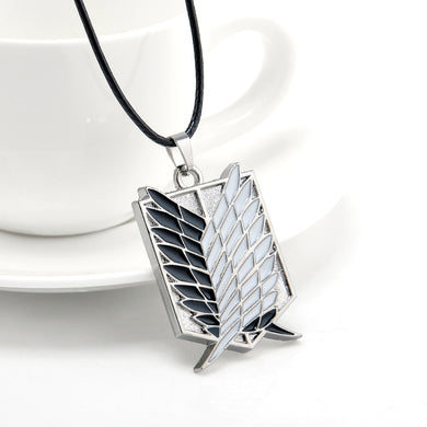 Metal Anime Attack on Titan Wings of Liberty Pendant Necklace Shingeki no Kyojin Cospl Necklace Survey Corps Choker Necklace