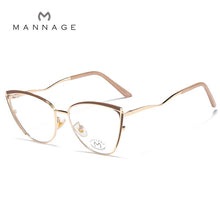 Load image into Gallery viewer, Metal Anti Blue Ray Cat Eye Glasses Frame Men Women Blue Light Blocking Eyeglasses Ladies Optical Frame