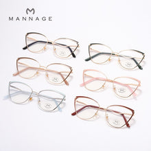 Load image into Gallery viewer, Metal Anti Blue Ray Cat Eye Glasses Frame Men Women Blue Light Blocking Eyeglasses Ladies Optical Frame