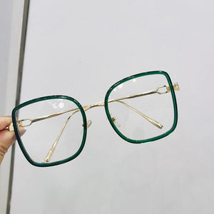 Metal Black Classic Square Clear Glasses Frame Women Men Anti Blue Light Glasses Clear Lens Optical Reading Eyeglasses