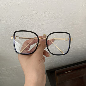 Metal Black Classic Square Clear Glasses Frame Women Men Anti Blue Light Glasses Clear Lens Optical Reading Eyeglasses