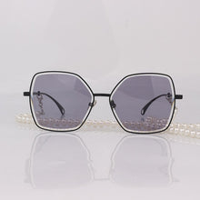 Load image into Gallery viewer, Metal Butterfly sunglasses women with pearls chain cutout lenses