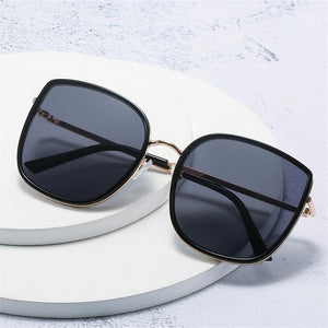 Metal Cat Eye Nearsighted Sunglasses Finished Gray Lens Women Square Prescription Eyeglasses Diopter 0 -0.5 -1.0 -1.5 To -6.0