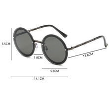 Load image into Gallery viewer, Metal Classic Vintage Round Sunglasses Luxury Brand Designer Sun Glasses With Chain Unique elegance Womens Shades lunette