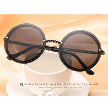 Load image into Gallery viewer, Metal Classic Vintage Round Sunglasses Luxury Brand Designer Sun Glasses With Chain Unique elegance Womens Shades lunette