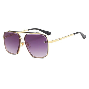 Metal Diamond Trim Big Face Glasses 2023 Sunglasses European and American Men's Sunglasses