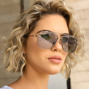 Metal Diamond Trim Big Face Glasses 2023 Sunglasses European and American Men's Sunglasses
