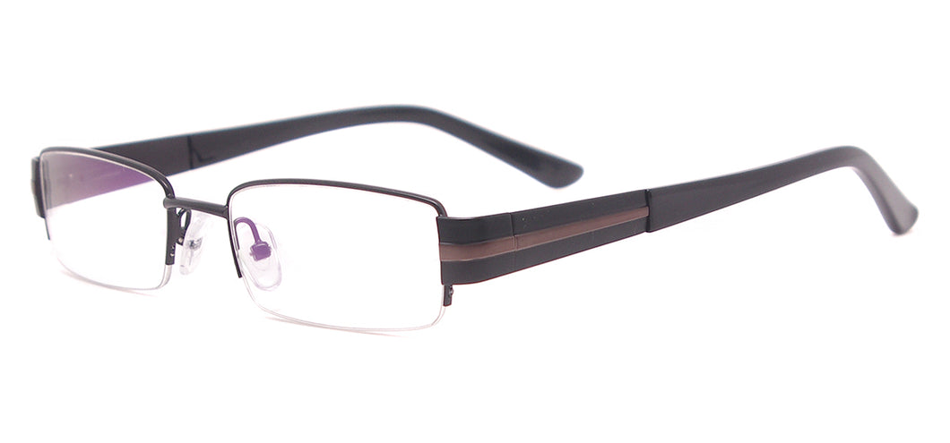 Metal Eyeglass Frames Half Rim Rectangle Spectacles Men Classic Prescription Glasses For Myopia & Reading