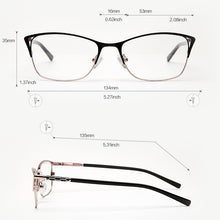 Load image into Gallery viewer, Metal Eyeglasses Frame Women Cat Eye Glasse Clear Vintage Transparent Prescription Myopia Woman Glasses Optical Frames#TWM7554C3