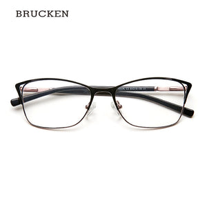 Metal Eyeglasses Frame Women Cat Eye Glasse Clear Vintage Transparent Prescription Myopia Woman Glasses Optical Frames#TWM7554C3