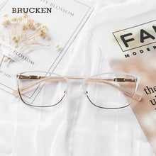 Load image into Gallery viewer, Metal Eyeglasses Frame Women Cat Eye Glasse Clear Vintage Transparent Prescription Myopia Woman Glasses Optical Frames#TWM7554C3